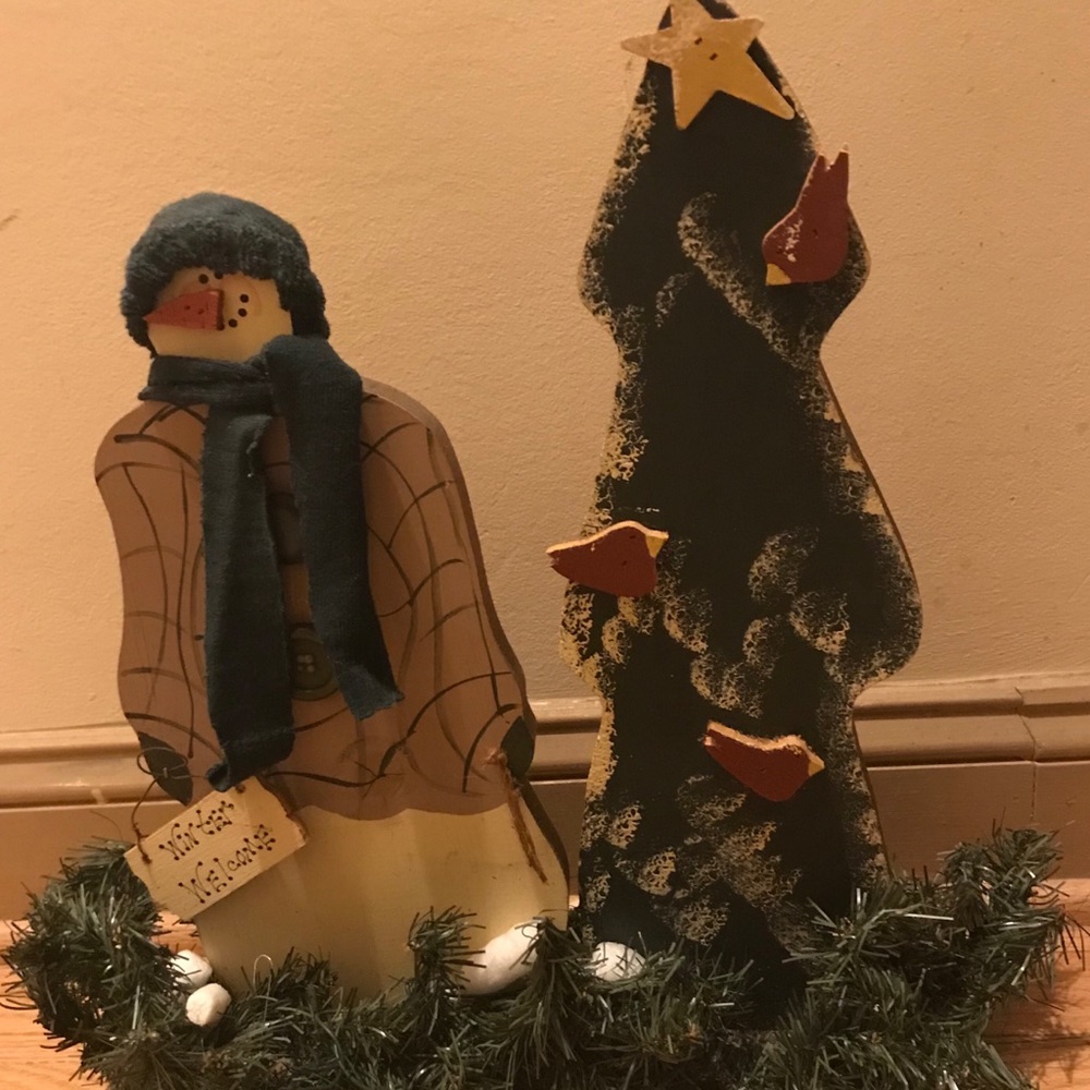 Rustic Christmas Snowman Decor